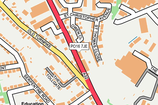 PO16 7JE map - OS OpenMap – Local (Ordnance Survey) PO16 7JE map - OS OpenMap – Local (Ordnance Survey)