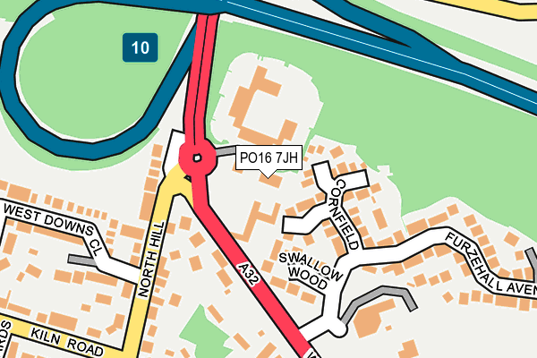 PO16 7JH map - OS OpenMap – Local (Ordnance Survey) PO16 7JH map - OS OpenMap – Local (Ordnance Survey)