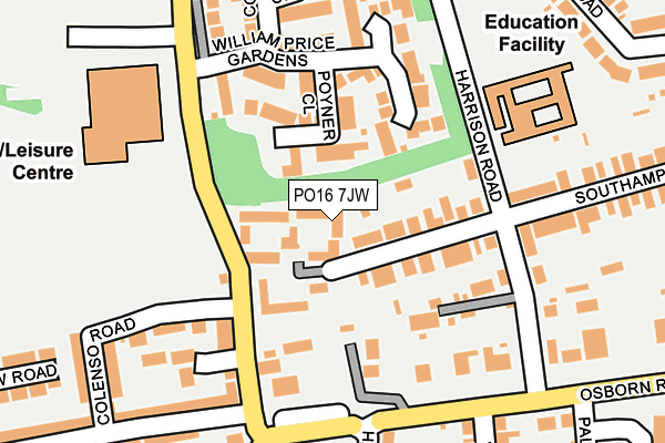 PO16 7JW map - OS OpenMap – Local (Ordnance Survey) PO16 7JW map - OS OpenMap – Local (Ordnance Survey)