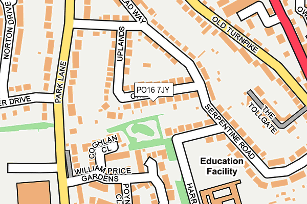 PO16 7JY map - OS OpenMap – Local (Ordnance Survey)
