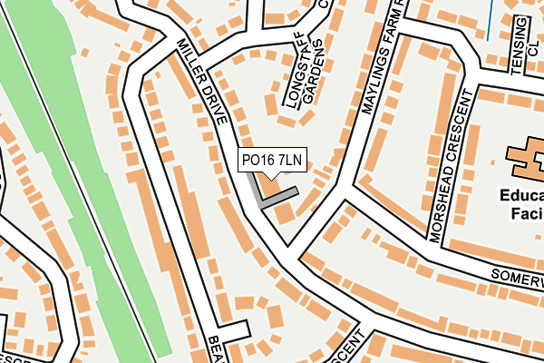 PO16 7LN map - OS OpenMap – Local (Ordnance Survey) PO16 7LN map - OS OpenMap – Local (Ordnance Survey)