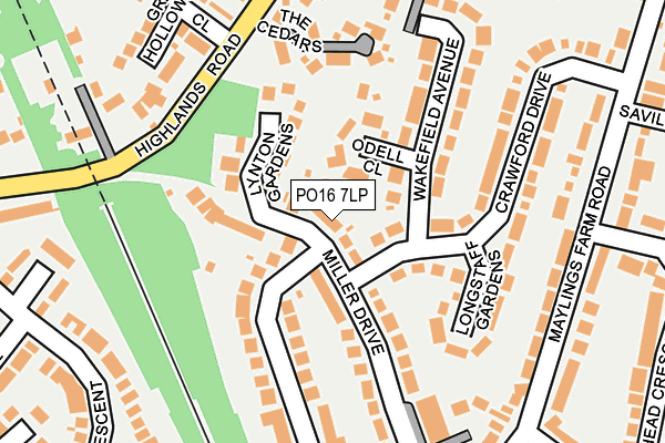 PO16 7LP map - OS OpenMap – Local (Ordnance Survey) PO16 7LP map - OS OpenMap – Local (Ordnance Survey)