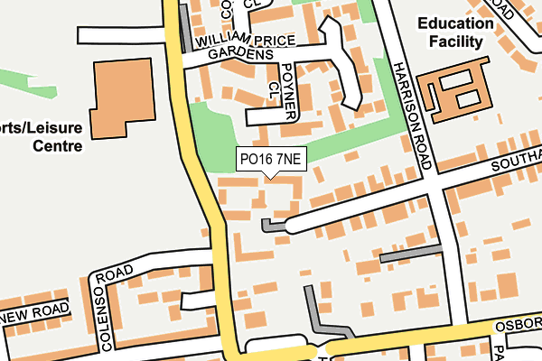 PO16 7NE map - OS OpenMap – Local (Ordnance Survey) PO16 7NE map - OS OpenMap – Local (Ordnance Survey)