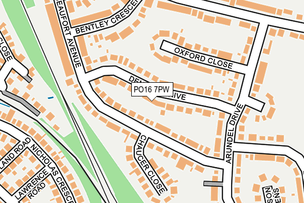 PO16 7PW map - OS OpenMap – Local (Ordnance Survey) PO16 7PW map - OS OpenMap – Local (Ordnance Survey)