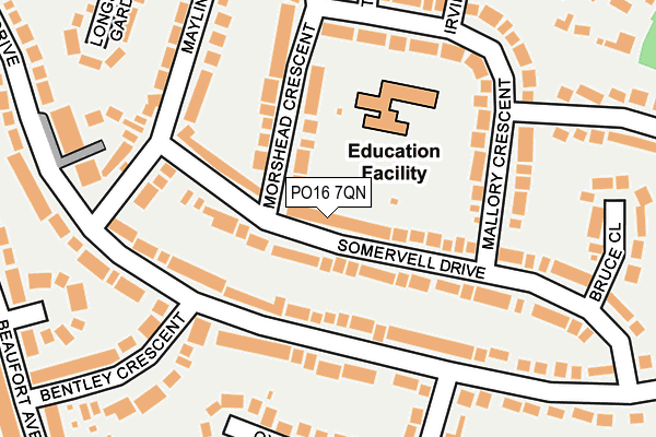 PO16 7QN map - OS OpenMap – Local (Ordnance Survey) PO16 7QN map - OS OpenMap – Local (Ordnance Survey)