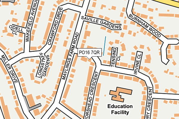 PO16 7QR map - OS OpenMap – Local (Ordnance Survey) PO16 7QR map - OS OpenMap – Local (Ordnance Survey)