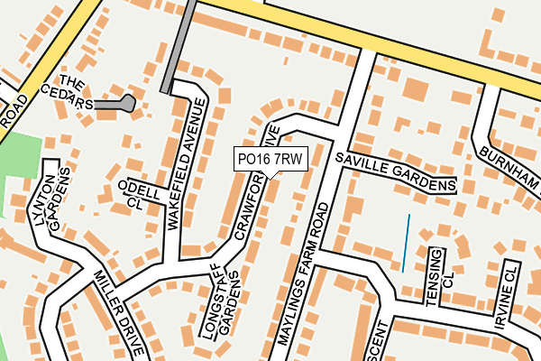 PO16 7RW map - OS OpenMap – Local (Ordnance Survey) PO16 7RW map - OS OpenMap – Local (Ordnance Survey)