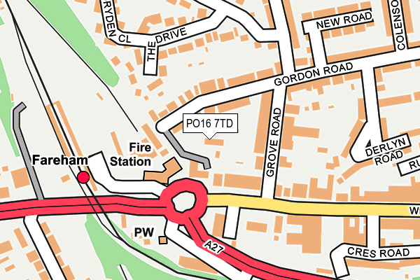PO16 7TD map - OS OpenMap – Local (Ordnance Survey) PO16 7TD map - OS OpenMap – Local (Ordnance Survey)
