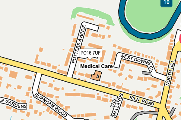 PO16 7UF map - OS OpenMap – Local (Ordnance Survey)