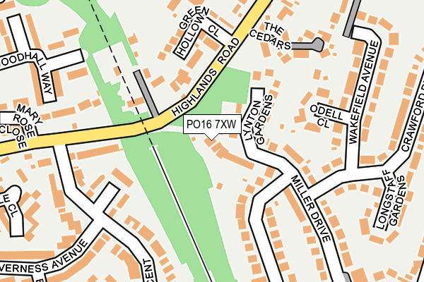 PO16 7XW map - OS OpenMap – Local (Ordnance Survey) PO16 7XW map - OS OpenMap – Local (Ordnance Survey)