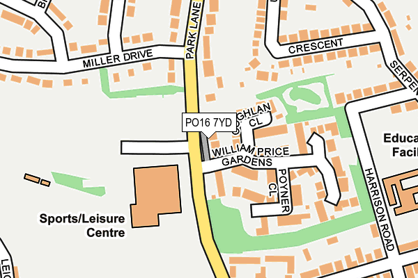 PO16 7YD map - OS OpenMap – Local (Ordnance Survey) PO16 7YD map - OS OpenMap – Local (Ordnance Survey)
