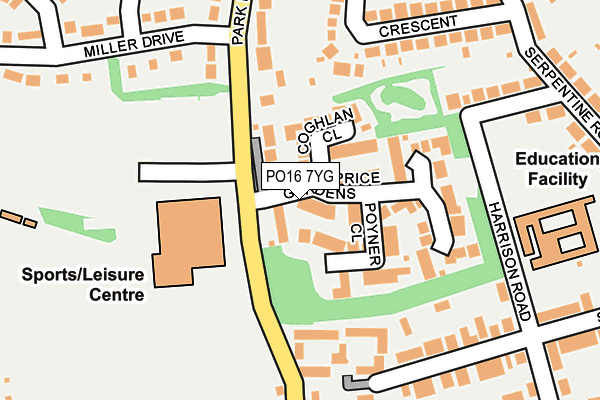 PO16 7YG map - OS OpenMap – Local (Ordnance Survey) PO16 7YG map - OS OpenMap – Local (Ordnance Survey)