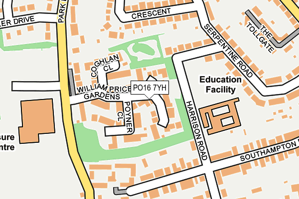 PO16 7YH map - OS OpenMap – Local (Ordnance Survey) PO16 7YH map - OS OpenMap – Local (Ordnance Survey)