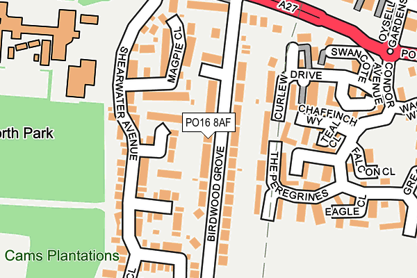 PO16 8AF map - OS OpenMap – Local (Ordnance Survey) PO16 8AF map - OS OpenMap – Local (Ordnance Survey)