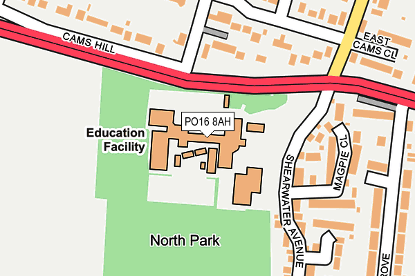 PO16 8AH map - OS OpenMap – Local (Ordnance Survey) PO16 8AH map - OS OpenMap – Local (Ordnance Survey)