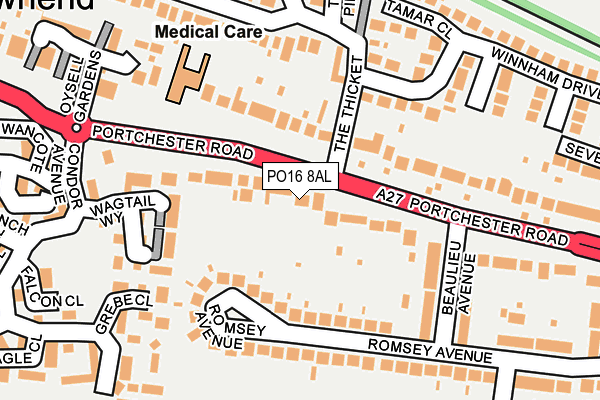 PO16 8AL map - OS OpenMap – Local (Ordnance Survey) PO16 8AL map - OS OpenMap – Local (Ordnance Survey)