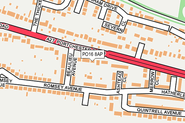 PO16 8AP map - OS OpenMap – Local (Ordnance Survey) PO16 8AP map - OS OpenMap – Local (Ordnance Survey)