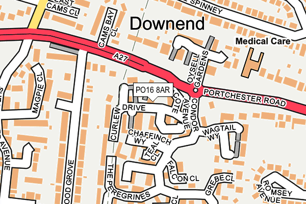 PO16 8AR map - OS OpenMap – Local (Ordnance Survey) PO16 8AR map - OS OpenMap – Local (Ordnance Survey)