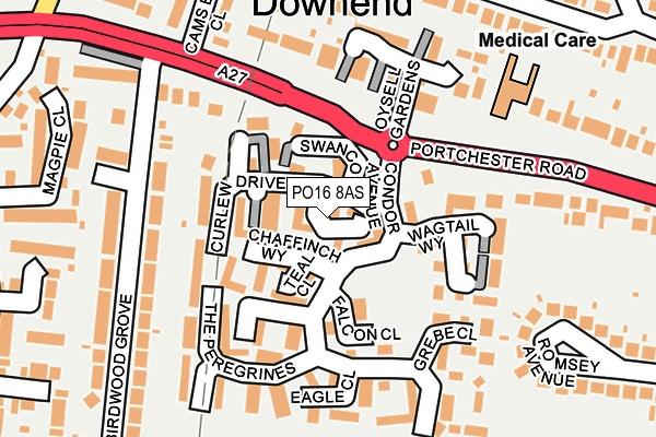 PO16 8AS map - OS OpenMap – Local (Ordnance Survey) PO16 8AS map - OS OpenMap – Local (Ordnance Survey)