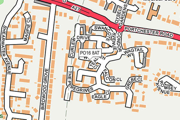 PO16 8AT map - OS OpenMap – Local (Ordnance Survey) PO16 8AT map - OS OpenMap – Local (Ordnance Survey)