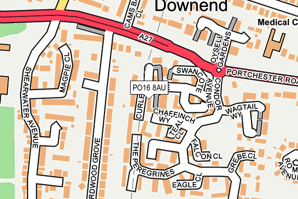 PO16 8AU map - OS OpenMap – Local (Ordnance Survey) PO16 8AU map - OS OpenMap – Local (Ordnance Survey)