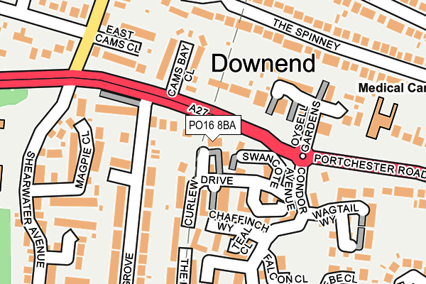 PO16 8BA map - OS OpenMap – Local (Ordnance Survey) PO16 8BA map - OS OpenMap – Local (Ordnance Survey)