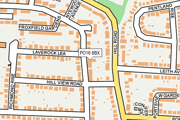 PO16 8BX map - OS OpenMap – Local (Ordnance Survey) PO16 8BX map - OS OpenMap – Local (Ordnance Survey)