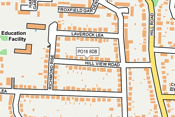 PO16 8DB map - OS OpenMap – Local (Ordnance Survey) PO16 8DB map - OS OpenMap – Local (Ordnance Survey)