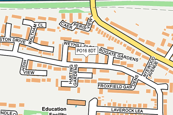 PO16 8DT map - OS OpenMap – Local (Ordnance Survey) PO16 8DT map - OS OpenMap – Local (Ordnance Survey)