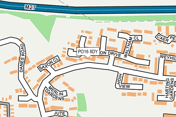 PO16 8DY map - OS OpenMap – Local (Ordnance Survey) PO16 8DY map - OS OpenMap – Local (Ordnance Survey)