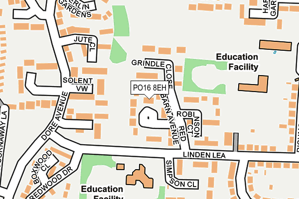 PO16 8EH map - OS OpenMap – Local (Ordnance Survey) PO16 8EH map - OS OpenMap – Local (Ordnance Survey)