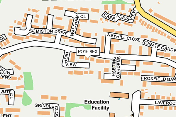 PO16 8EX map - OS OpenMap – Local (Ordnance Survey) PO16 8EX map - OS OpenMap – Local (Ordnance Survey)
