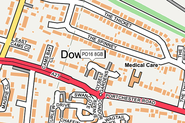PO16 8GB map - OS OpenMap – Local (Ordnance Survey)