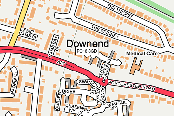 PO16 8GD map - OS OpenMap – Local (Ordnance Survey) PO16 8GD map - OS OpenMap – Local (Ordnance Survey)