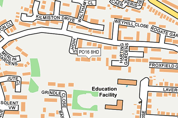 PO16 8HD map - OS OpenMap – Local (Ordnance Survey) PO16 8HD map - OS OpenMap – Local (Ordnance Survey)