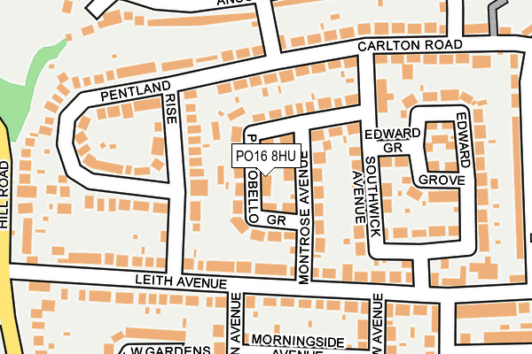 PO16 8HU map - OS OpenMap – Local (Ordnance Survey) PO16 8HU map - OS OpenMap – Local (Ordnance Survey)
