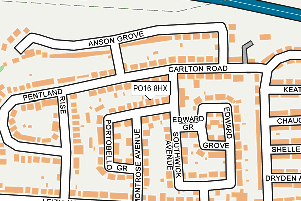 PO16 8HX map - OS OpenMap – Local (Ordnance Survey) PO16 8HX map - OS OpenMap – Local (Ordnance Survey)