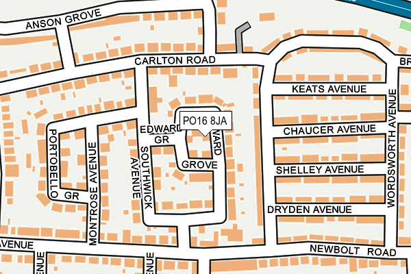 PO16 8JA map - OS OpenMap – Local (Ordnance Survey) PO16 8JA map - OS OpenMap – Local (Ordnance Survey)