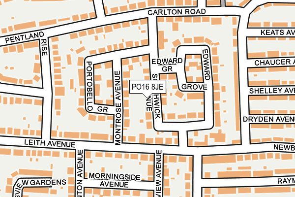 PO16 8JE map - OS OpenMap – Local (Ordnance Survey) PO16 8JE map - OS OpenMap – Local (Ordnance Survey)
