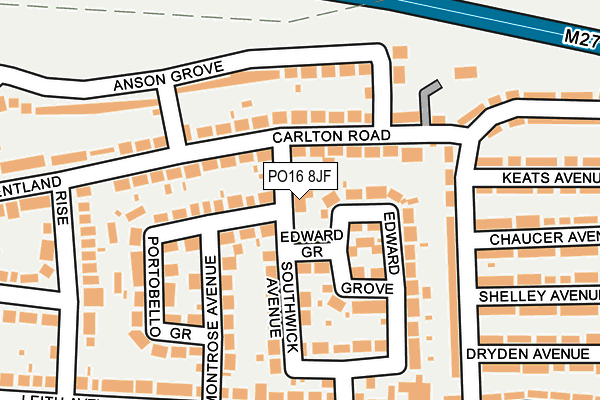 PO16 8JF map - OS OpenMap – Local (Ordnance Survey) PO16 8JF map - OS OpenMap – Local (Ordnance Survey)