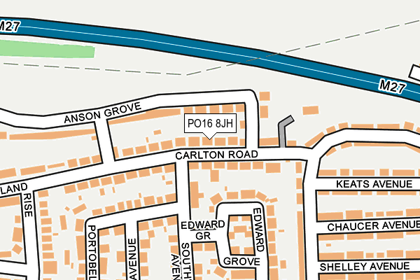PO16 8JH map - OS OpenMap – Local (Ordnance Survey) PO16 8JH map - OS OpenMap – Local (Ordnance Survey)