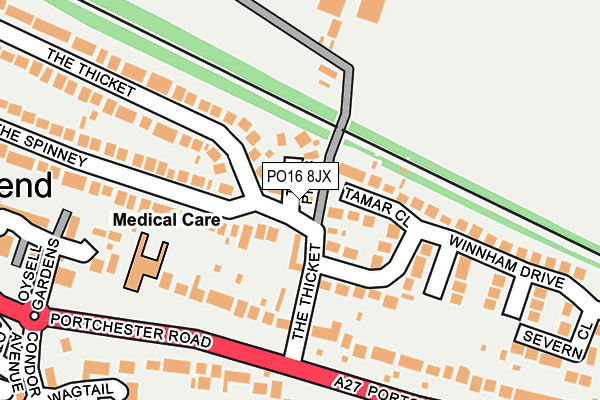 PO16 8JX map - OS OpenMap – Local (Ordnance Survey) PO16 8JX map - OS OpenMap – Local (Ordnance Survey)