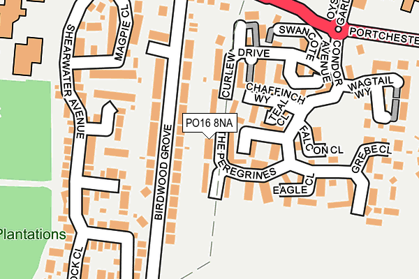 PO16 8NA map - OS OpenMap – Local (Ordnance Survey) PO16 8NA map - OS OpenMap – Local (Ordnance Survey)