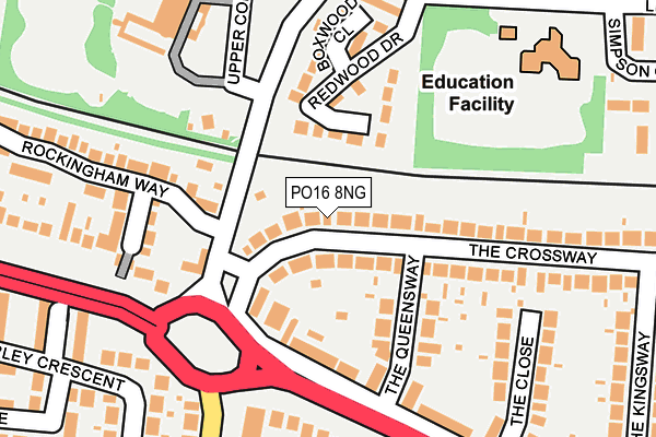 PO16 8NG map - OS OpenMap – Local (Ordnance Survey) PO16 8NG map - OS OpenMap – Local (Ordnance Survey)