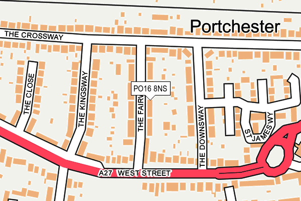 PO16 8NS map - OS OpenMap – Local (Ordnance Survey) PO16 8NS map - OS OpenMap – Local (Ordnance Survey)