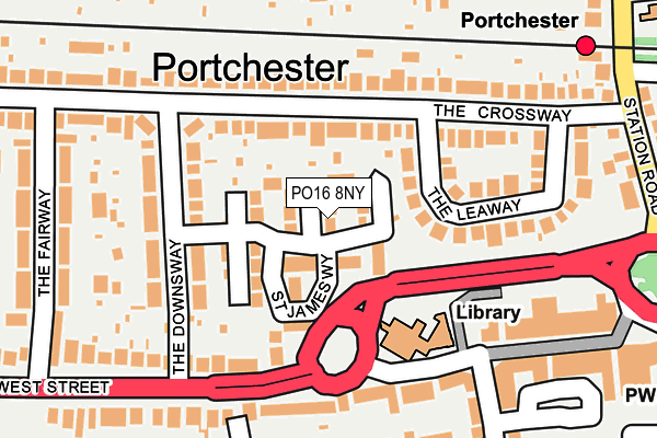 PO16 8NY map - OS OpenMap – Local (Ordnance Survey) PO16 8NY map - OS OpenMap – Local (Ordnance Survey)