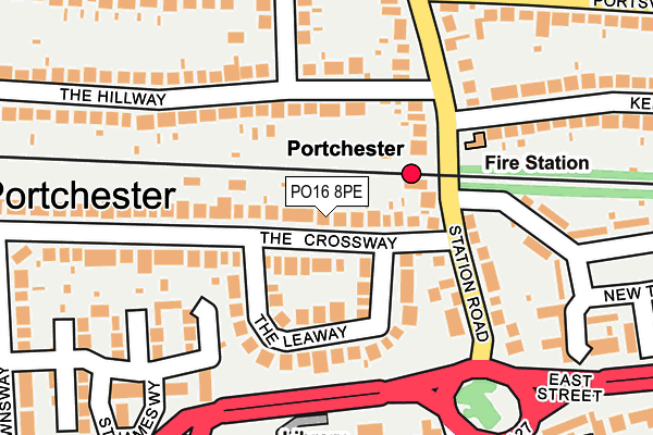PO16 8PE map - OS OpenMap – Local (Ordnance Survey)