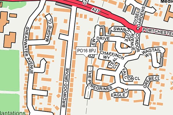 PO16 8PJ map - OS OpenMap – Local (Ordnance Survey) PO16 8PJ map - OS OpenMap – Local (Ordnance Survey)