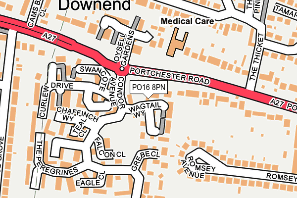 PO16 8PN map - OS OpenMap – Local (Ordnance Survey) PO16 8PN map - OS OpenMap – Local (Ordnance Survey)