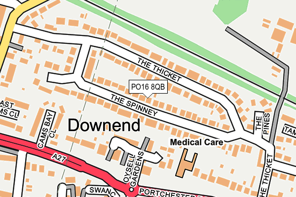 PO16 8QB map - OS OpenMap – Local (Ordnance Survey) PO16 8QB map - OS OpenMap – Local (Ordnance Survey)